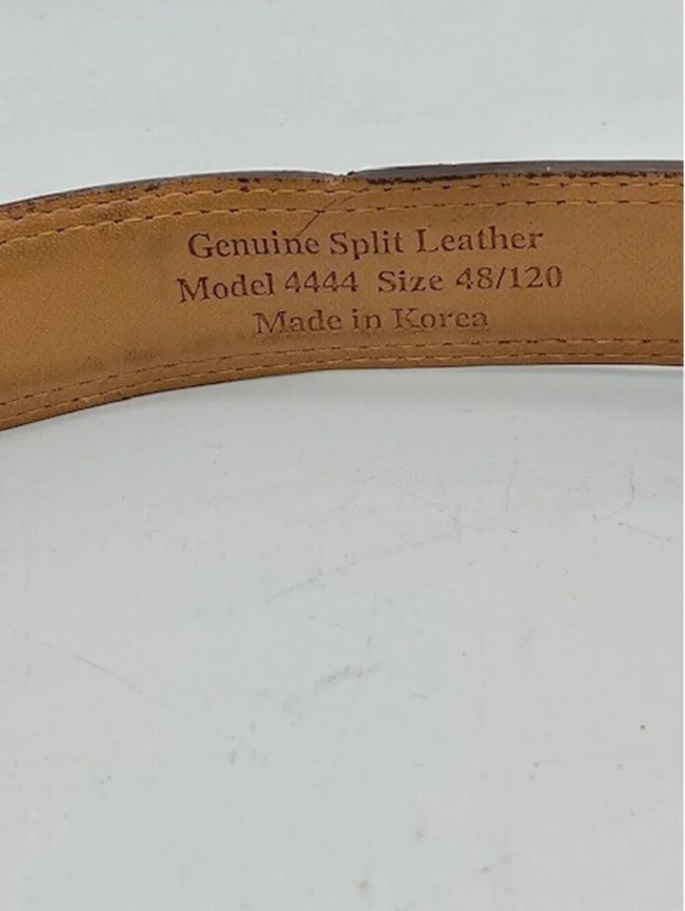 Brown Leather Belt Gold Finished Buckle With Eagl Globe & Anchor Emblem Size 48